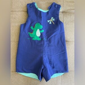 Vintage Mulberry St Toddler Boys Reversible One Piece Short Alligator Airplane
